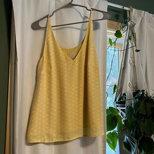 Yellow polka dot tank
